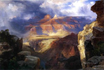 A Miracle of Nature landscape Thomas Moran mountains Oil Paintings